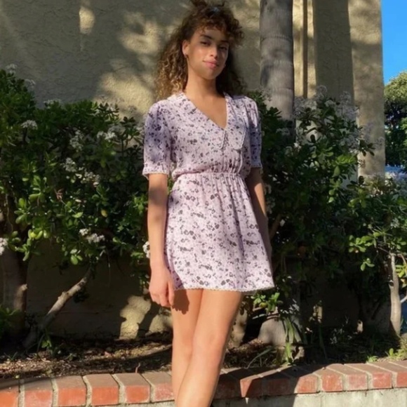 Sunday Best Aritzia New Aki Dress Floral Lace - Pale Ice/Momo Peach - Size XS - Picture 2 of 15